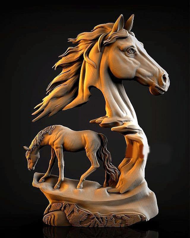 马 艺术品3D打印模型