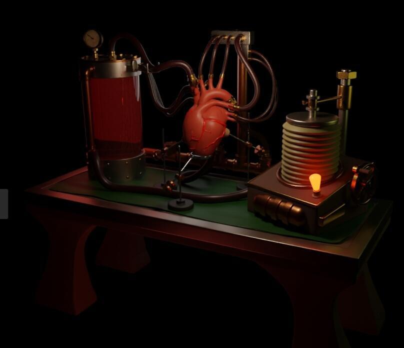 赛博朋克 心脏实验室3D打印模型