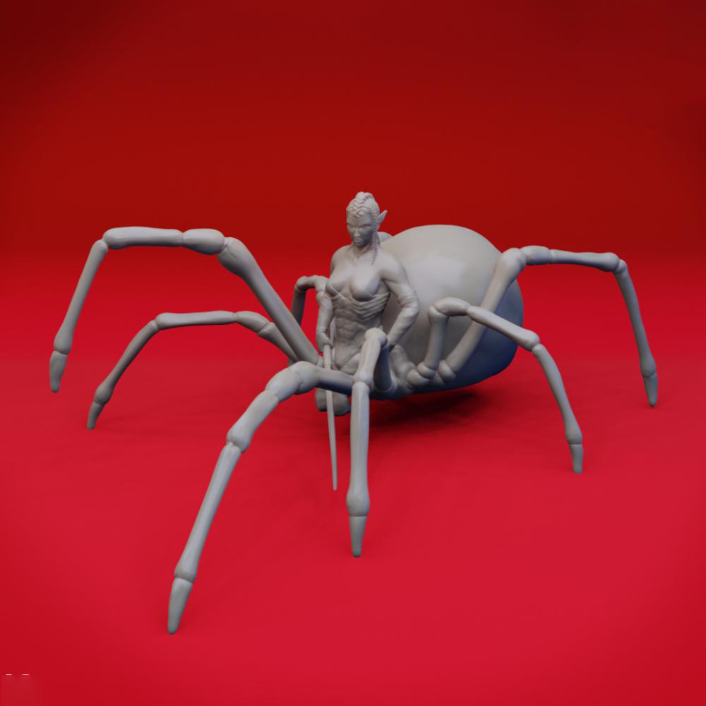 末日变异兽人蜘蛛女妖3D打印模型