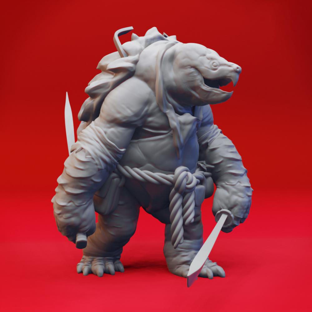 末日变异兽人鳄龟兵3D打印模型