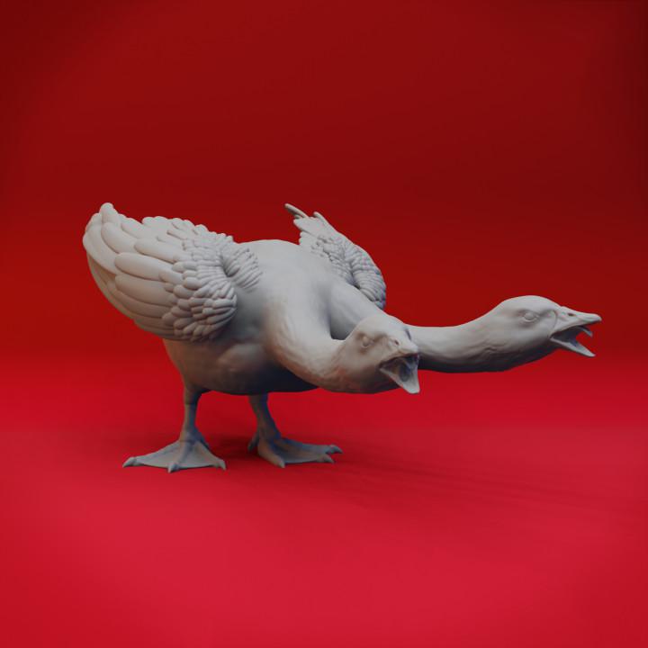 末日变异双头鹅3D打印模型