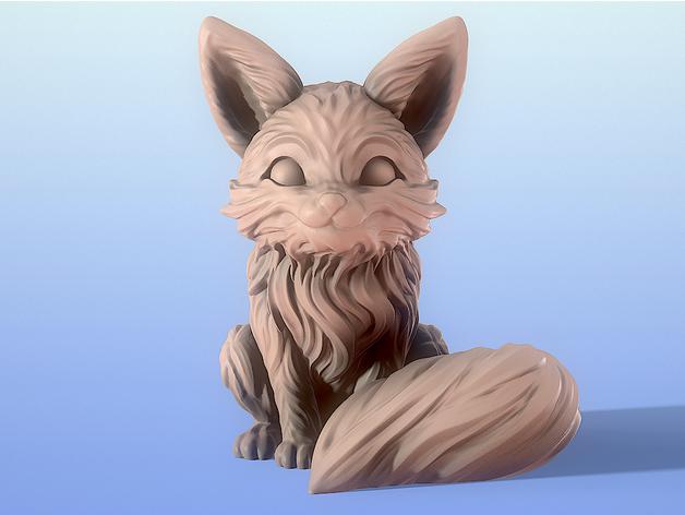 可爱的小狐狸3D打印模型