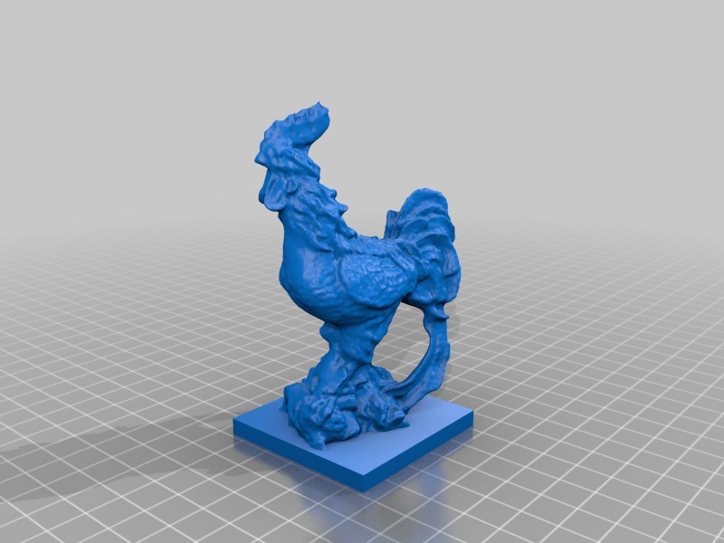 公鸡雕塑3D打印模型