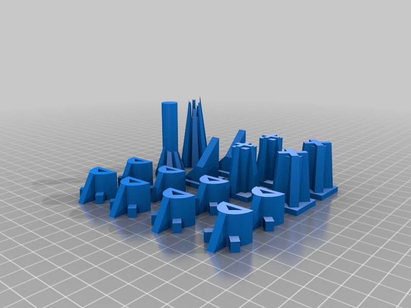 几何造型国际象棋3D打印模型