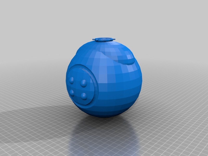 等离子手榴弹玩具3D打印模型