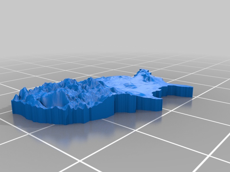 美国3d地形图3D打印模型