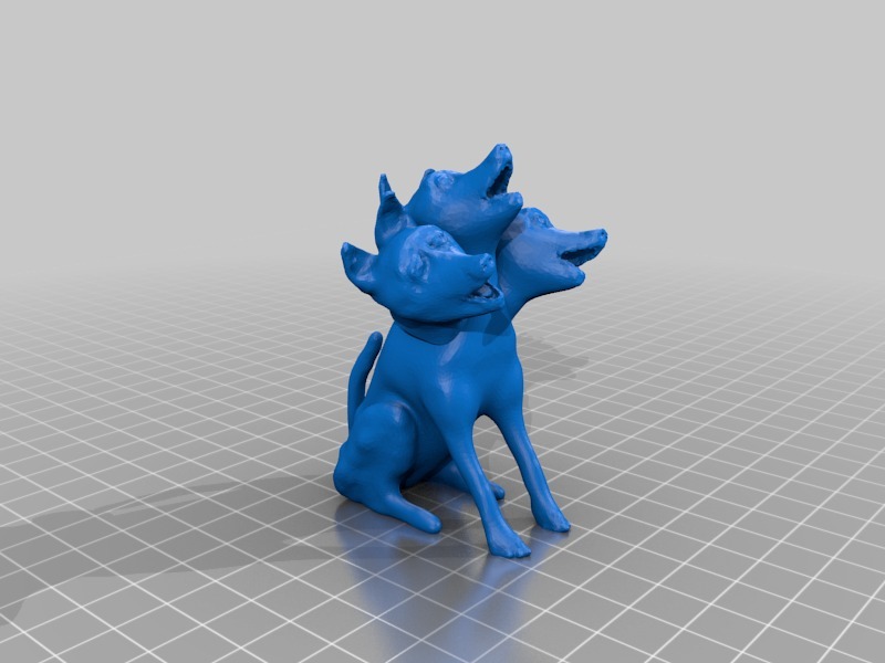 三头犬手办3D打印模型