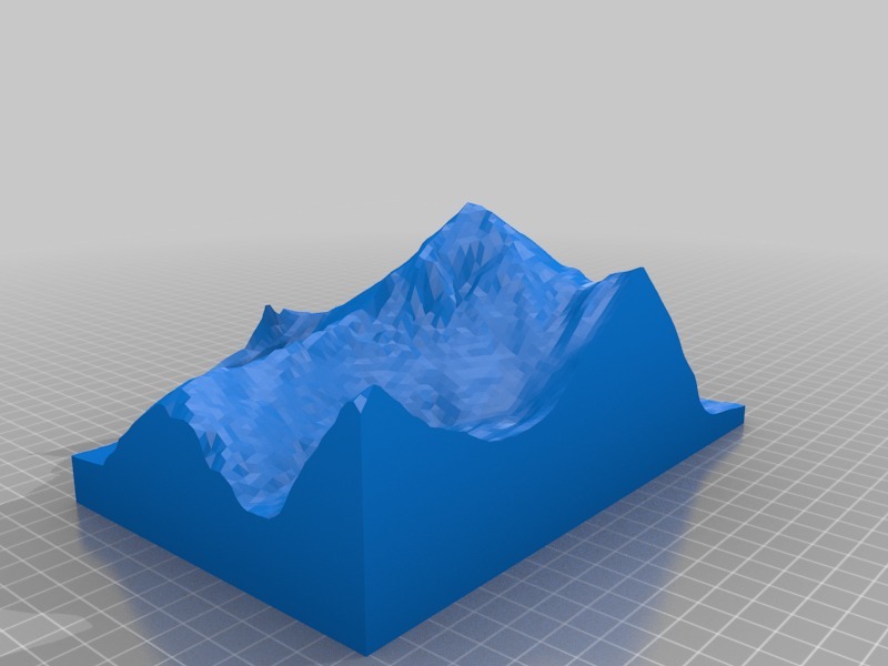 珠穆朗玛峰3d地形3D打印模型