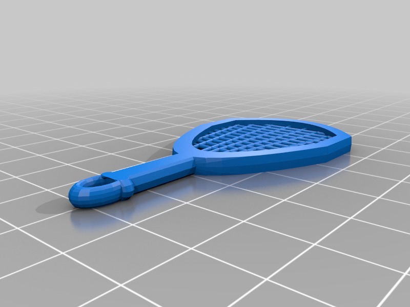网球拍钥匙扣3D打印模型