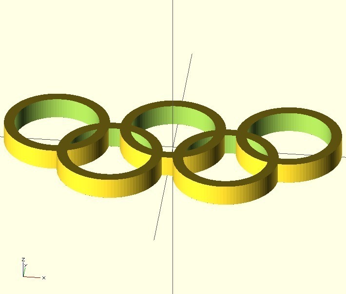 奥运五环3D打印模型