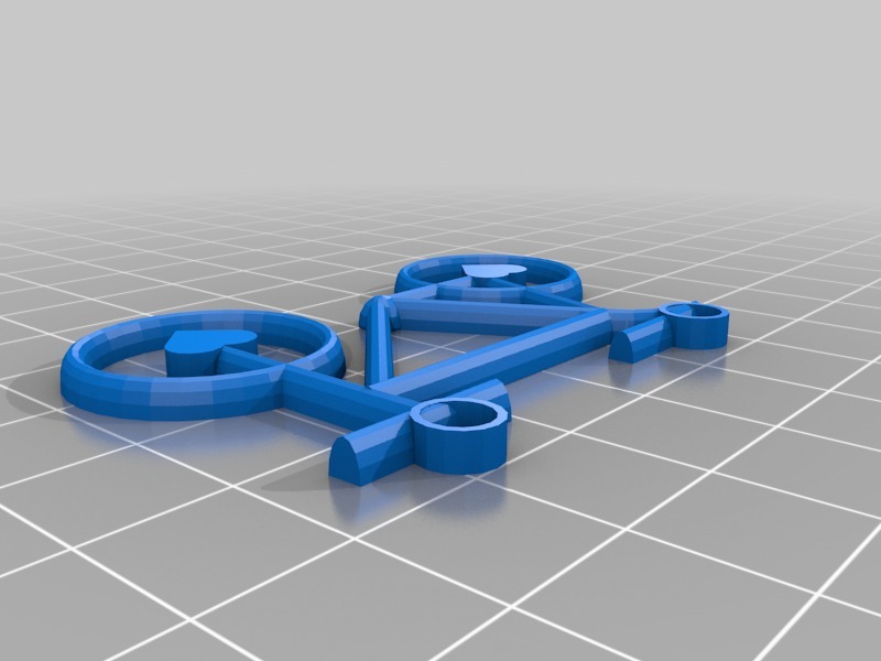 心形自行车造型项链3D打印模型