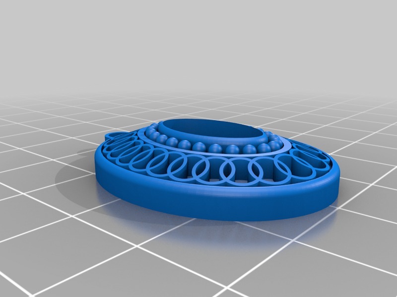 椭圆形吊坠3D打印模型