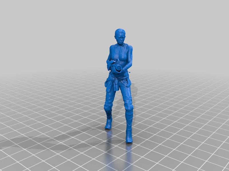 帅气女战士手办3D打印模型