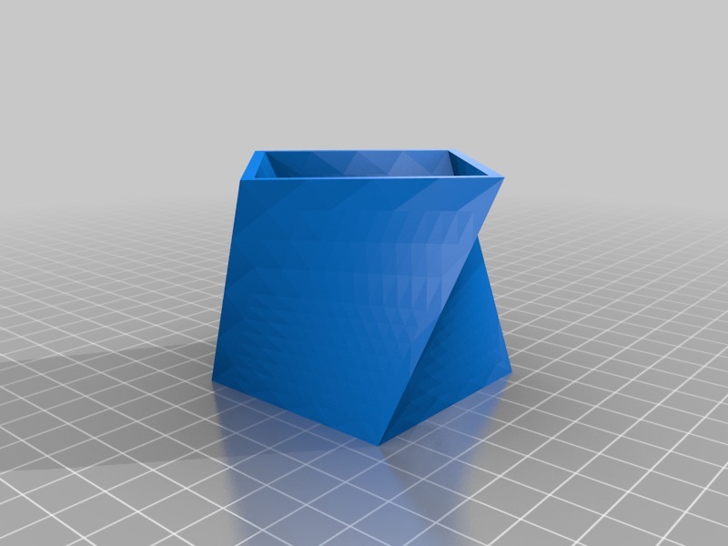 扭曲的立方体盒子3D打印模型