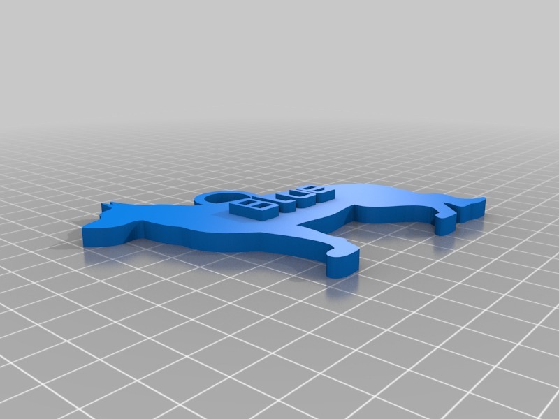 蓝色的钥匙扣模型3D打印模型