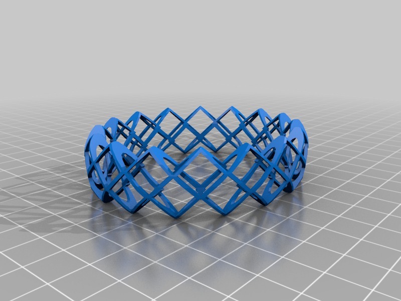  薄型四方手镯3D打印模型