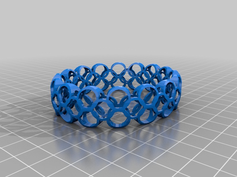 薄六角手链3D打印模型