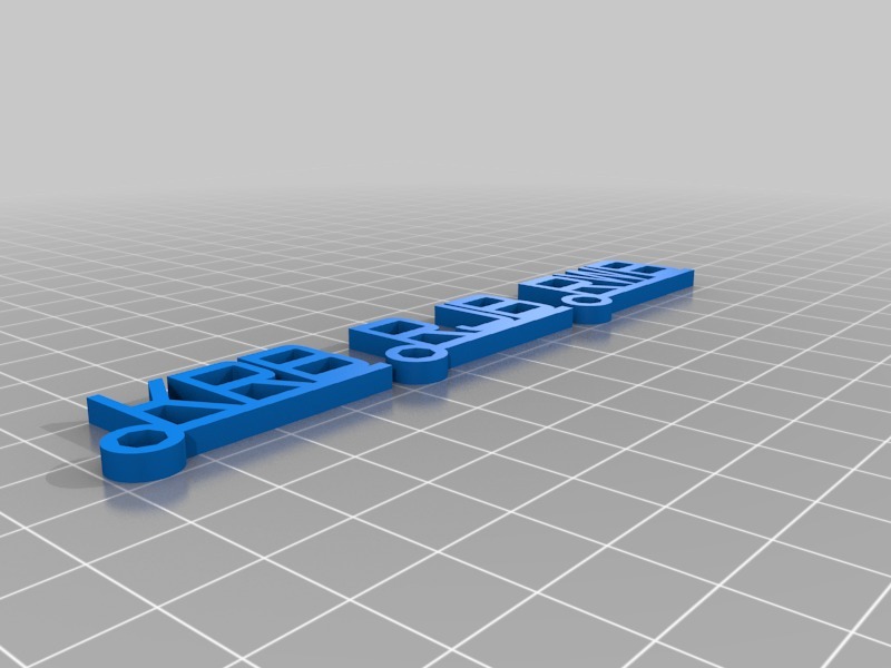 钥匙扣 字母3D打印模型