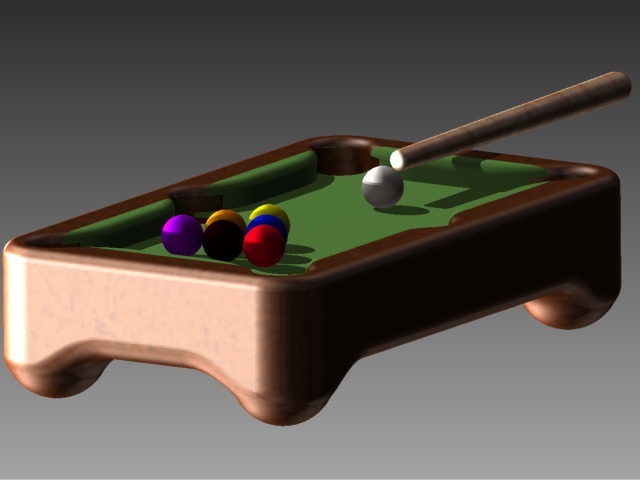 小型桌球模型3D打印模型