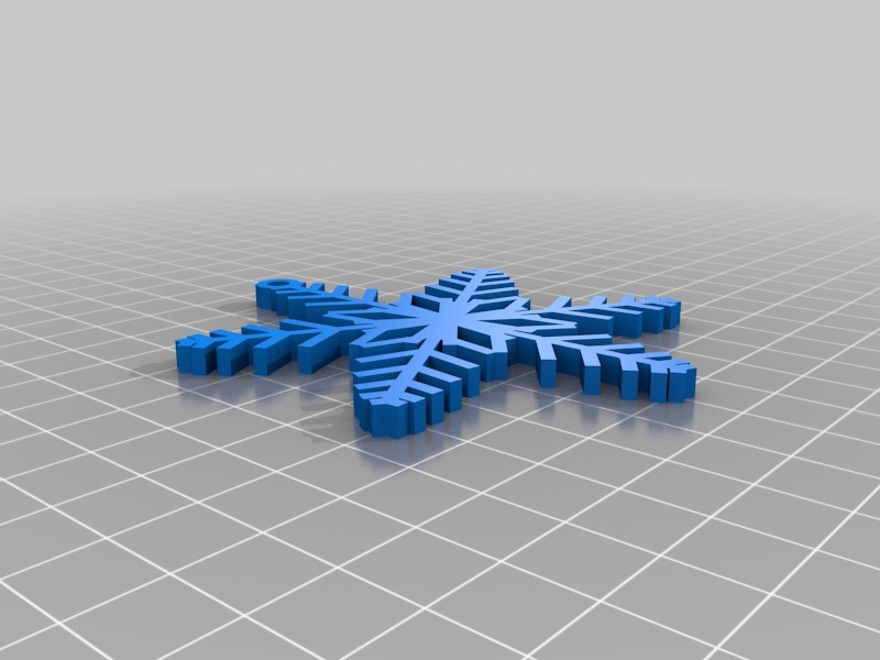 我定制的参数雪花装饰3D打印模型