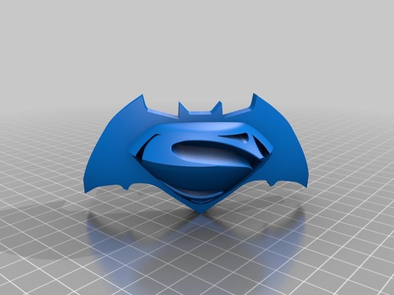 超人vs蝙蝠侠立体logo3D打印模型