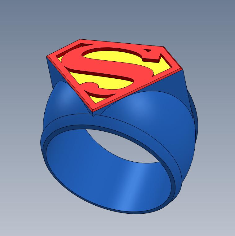 超人标志戒指3D打印模型