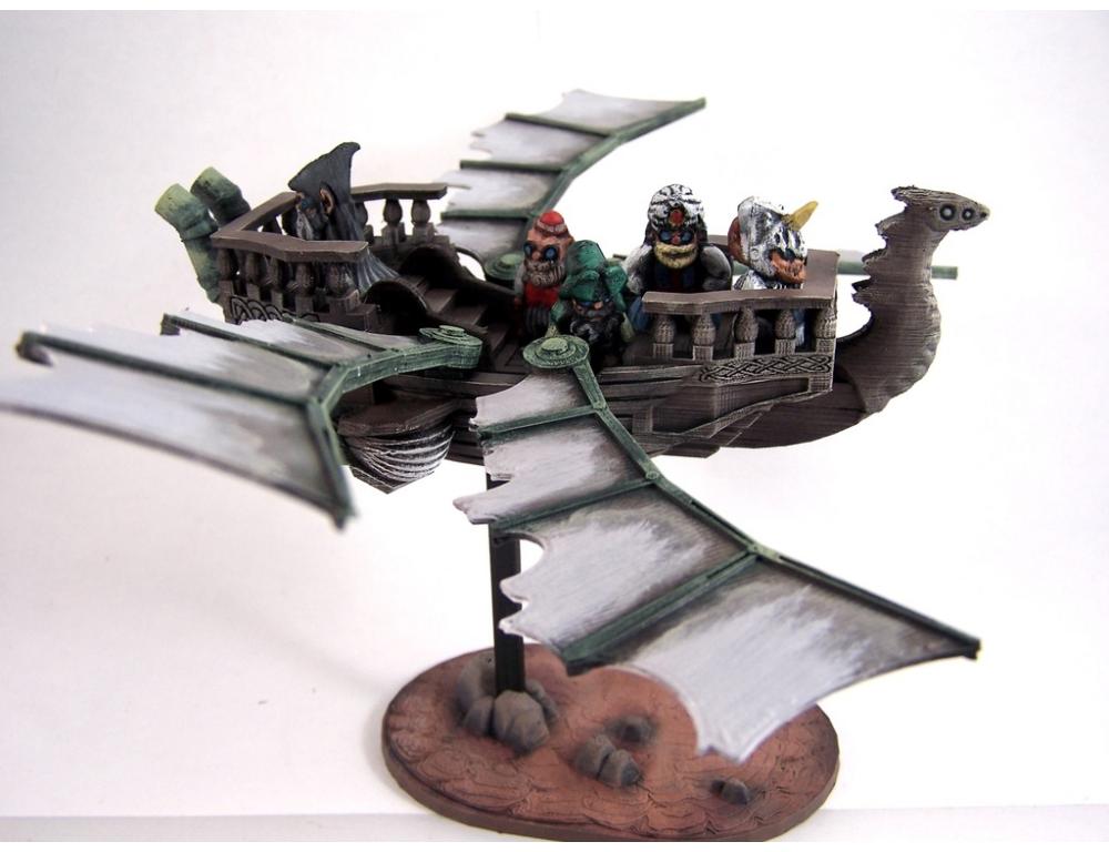 飞行的龙船3D打印模型