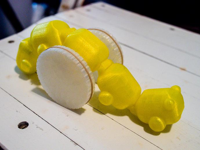 轮式蠕动机器人3D打印模型