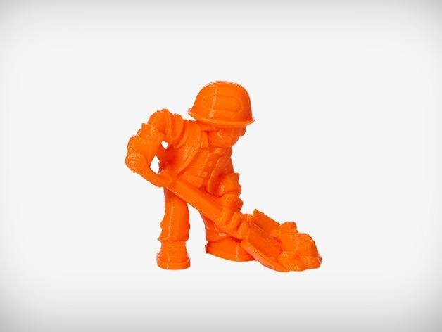 铲土的小人3D打印模型