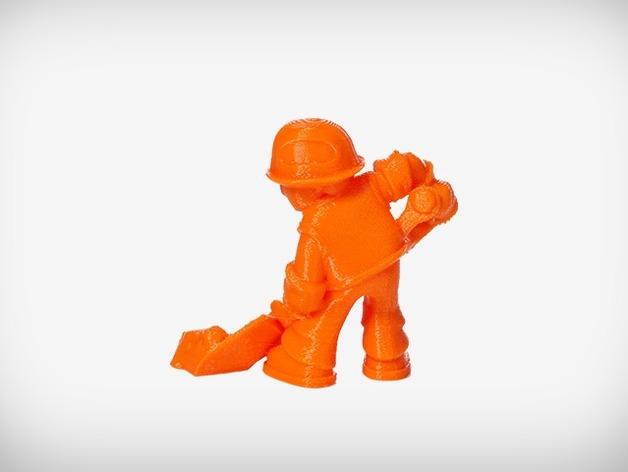铲土的小人3D打印模型