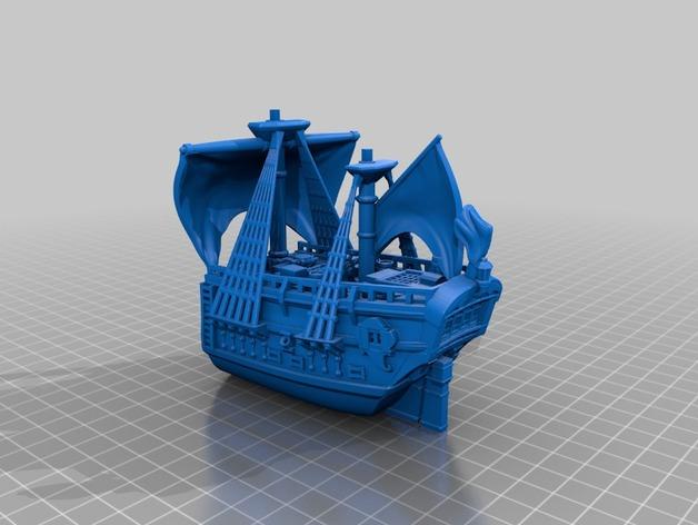 立体的帆船3D打印模型