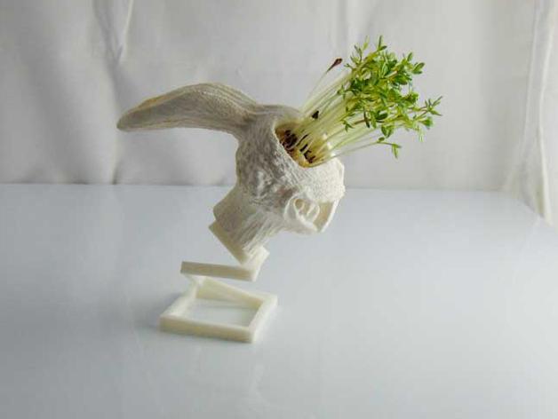 兔子花盆3D打印模型