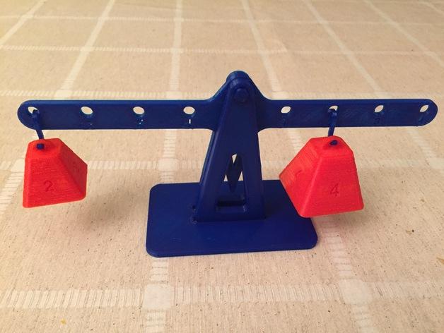 平衡的杠杆3D打印模型