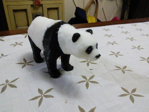 呆呆的小熊猫3D打印模型