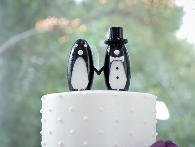 企鹅的婚礼蛋糕3D打印模型