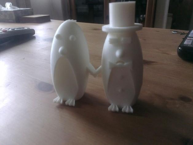 企鹅的婚礼蛋糕3D打印模型