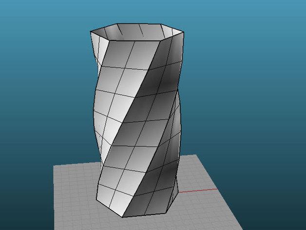 扭曲的六面花瓶3D打印模型