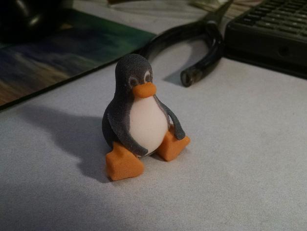 彩色的企鹅3D打印模型