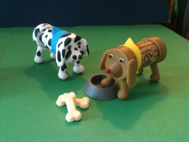 狗吃骨头3D打印模型