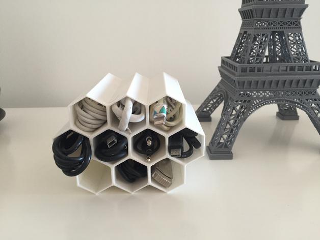 蜂巢电缆收纳3D打印模型