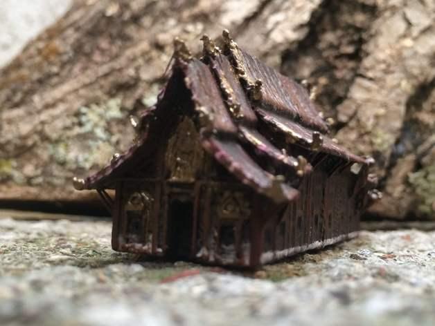 柚木寺庙3D打印模型