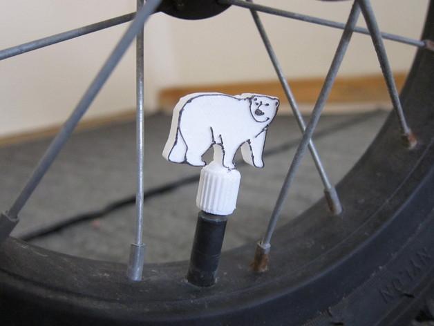 北极熊轮胎阀杆帽3D打印模型
