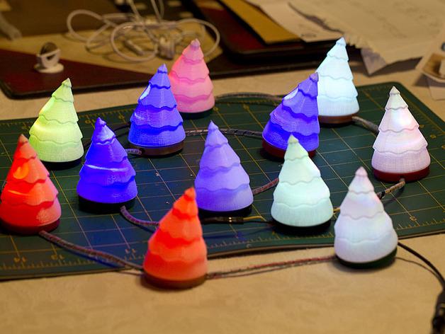 彩色圣诞树灯3D打印模型