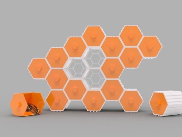 蜂巢叠放的抽屉3D打印模型