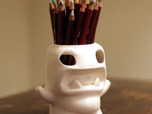 怪物铅笔筒3D打印模型