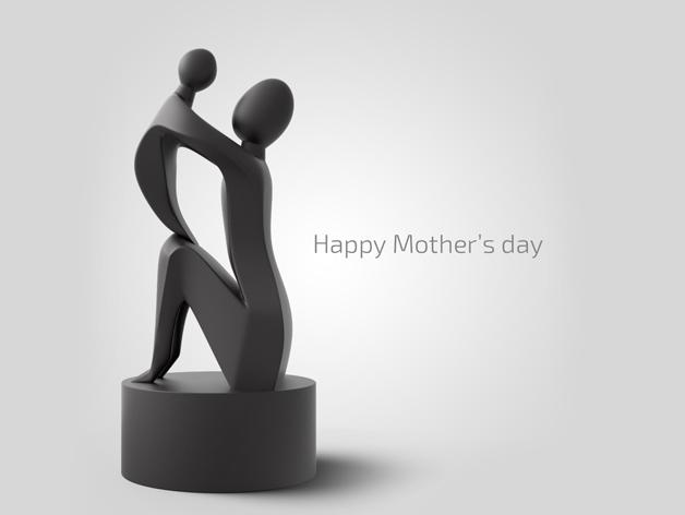 母亲节的雕塑3D打印模型
