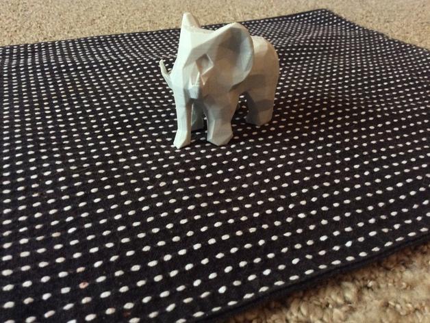 低多边形小象3D打印模型