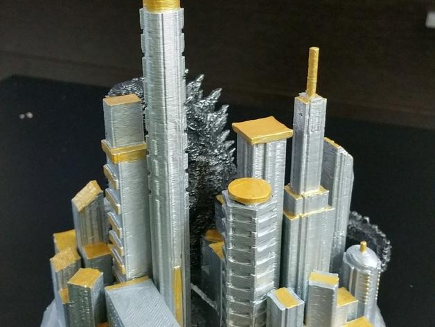 哥斯拉大都市3D打印模型