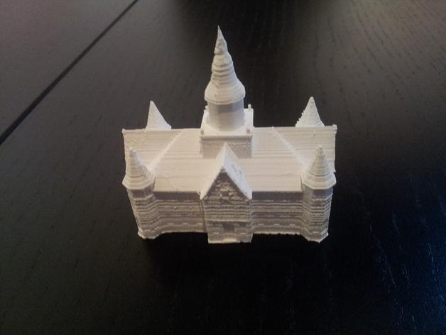 摩门教的市中心普洛佛庙3D打印模型