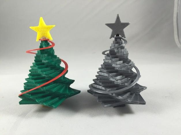 带星星的圣诞树3D打印模型
